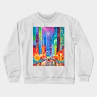 DuSable Bridge. Chicago at Night Crewneck Sweatshirt